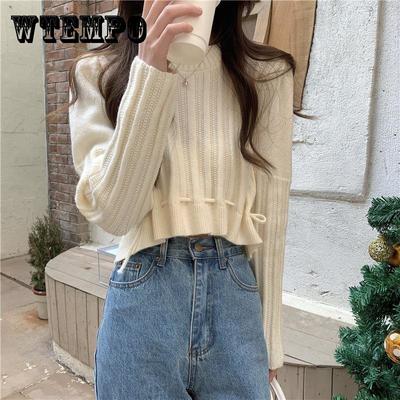 Пуловер с высокой талией женский короткий модный осенне-зимний пуловер свитер топ
