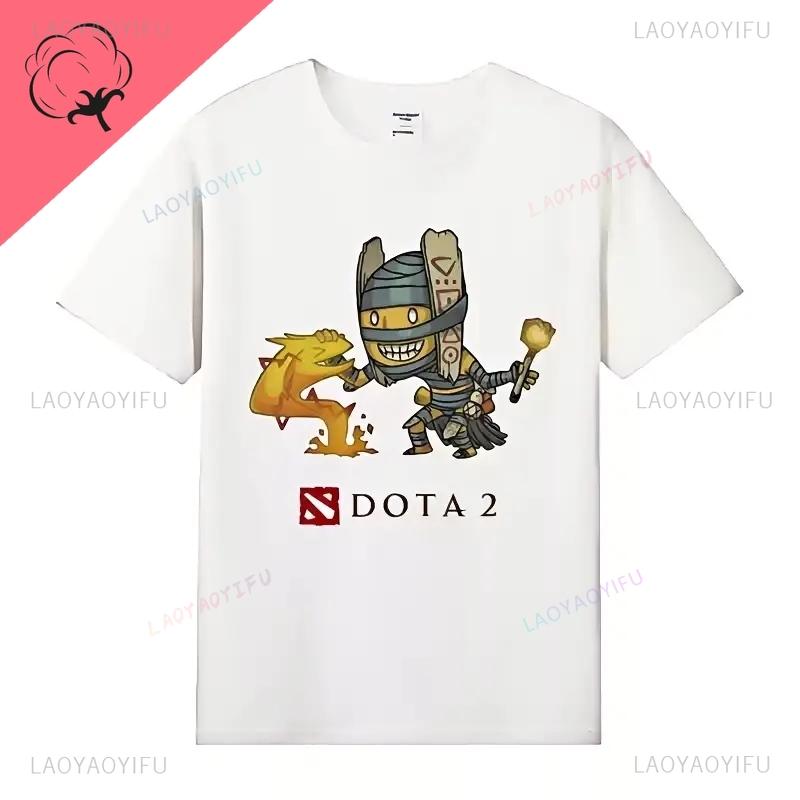 Dota 2 Футболка Игровая Футболка Унисекс Унисекс Хлопок Круглый вырез Винтаж Классика Забавная Повседневная Промо Гик Геймер Уличная одежда Графические Футболки