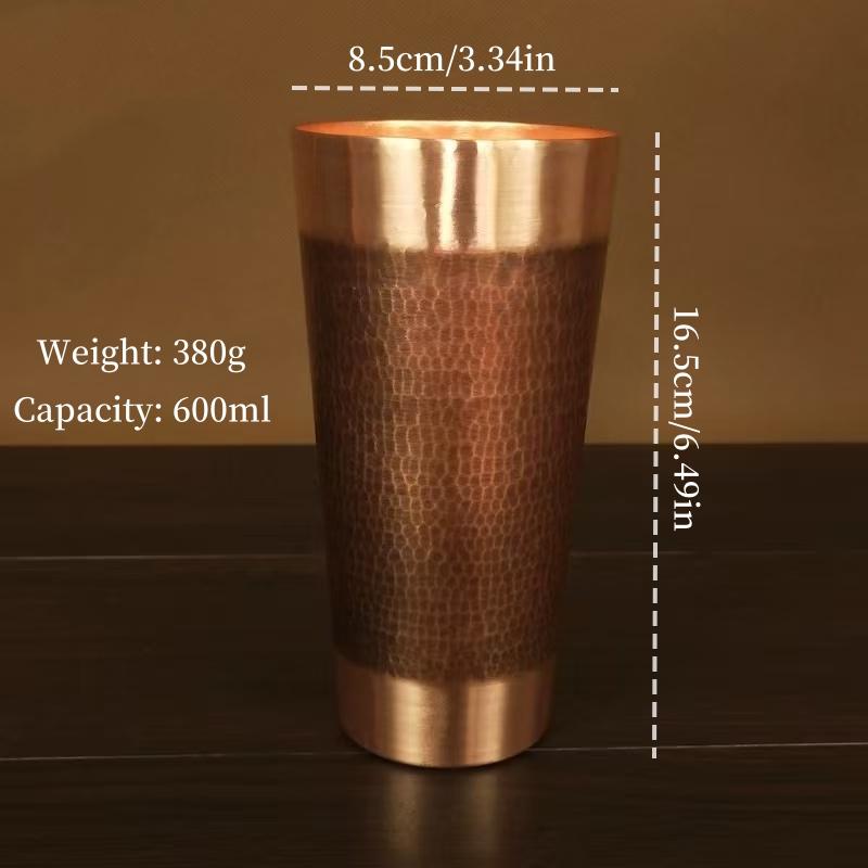 Сплошная кружка Moscow Mule из чистой меди, Ручная чеканка, Винтажная кофейная чашка, Старинный стакан для холодных напитков, Подарок для мужчин