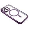 For iPhone 13 Pro 6.1 Inch Magnetic Case WANLONFENG Electroplated TPU Cover with Lens Film+2Pcs Tempered Glass