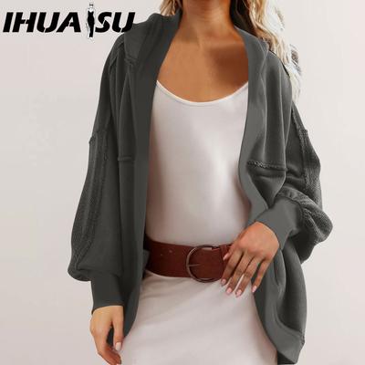 Осенне-зимнее пальто для женщин с капюшоном, темпераментное, свободное, в стиле пэчворк, повседневное, кардиган с капюшоном