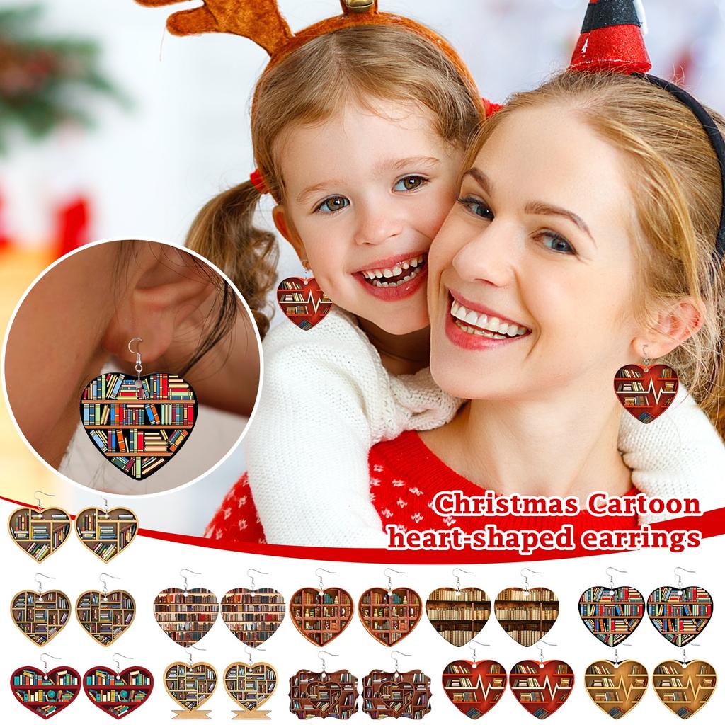 Серьги из книги «Любовь» Деревянные серьги Книга Серьги Двусторонняя живопись