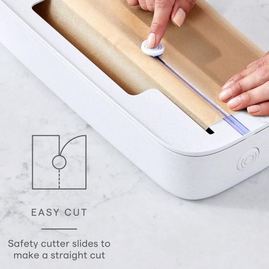 Резак для пластиковой пленки Диспенсер для рулонной фольги Съемная крышка Острое лезвие из нержавеющей стали Плавное вращение Регулируемый разделитель Инструмент для резки вощеной бумаги