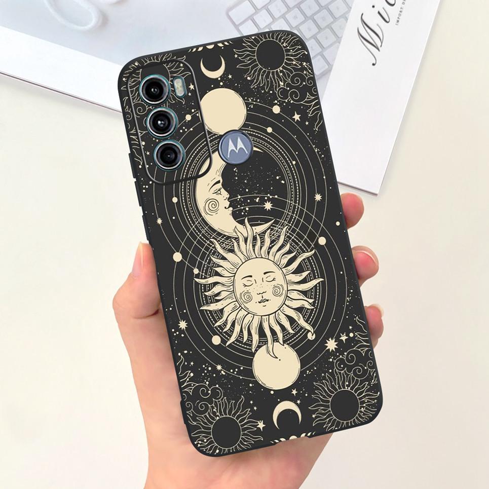 For Cover Motorola Moto G60 5G G50 5G 4G Back Shell Goth Black Night Stylish Cartoon Pattern Funda Case Motorola G50 G60 5G Soft