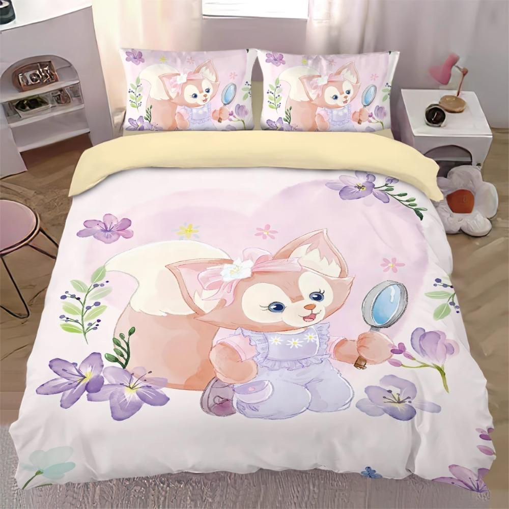Cartoon Motif,Microfibre Bedding Sets, Children's Bed Linen with Zip Room Decor Duvet Cover for Teenagers Adult 3-Piece