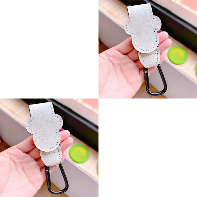 1/2/3pcs Cartoon Leather Baby Bag Stroller Hook Rotatable Cart Organizer Pram Hook Pram Rotate 360 Degree Stroller Accessories