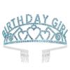 Rhinestone BIRTHDAY QUEEN GIRL Queen Princess Love Birthday Crown Party Supplies