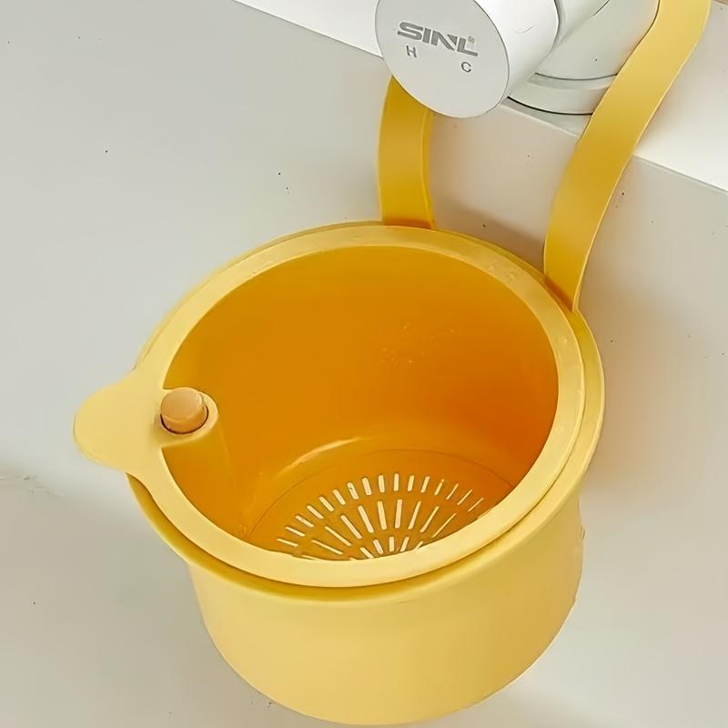 Self-Cleaning Push-Type Sink Strainer Basket - Automatic Food Waste Drain Basket with Removable Bottom, Easy Installation & Removal