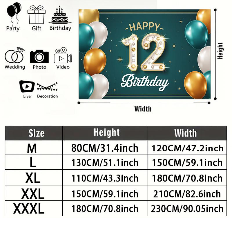 1pc Gold Birthday Backdrop - Home Party Decor