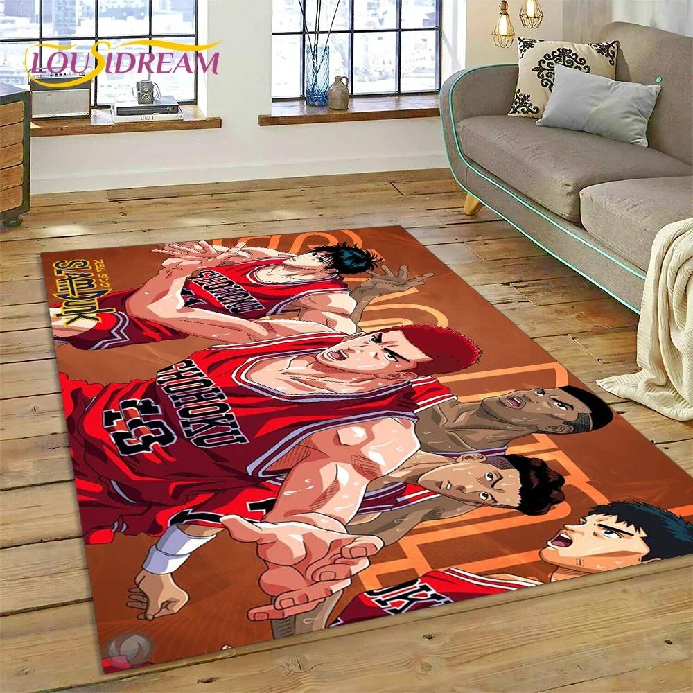 Мультяшный ковер-коврик Slam Dunk Basketball Anime для спальни, гостиной, дома, дивана, детских игр, большой декоративный коврик для пола