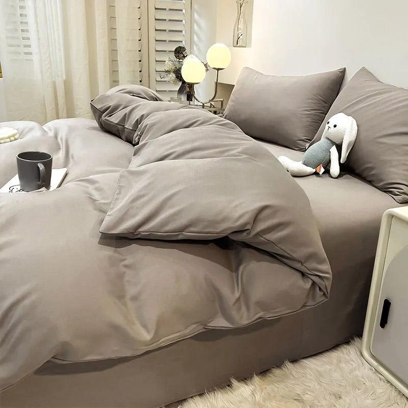 Student Dormitory 1.2m Bed Comfortable Sheet Three Piece Set Double Bed Home Textile Solid Color Quilt Cover Four Piece Bedding Sets