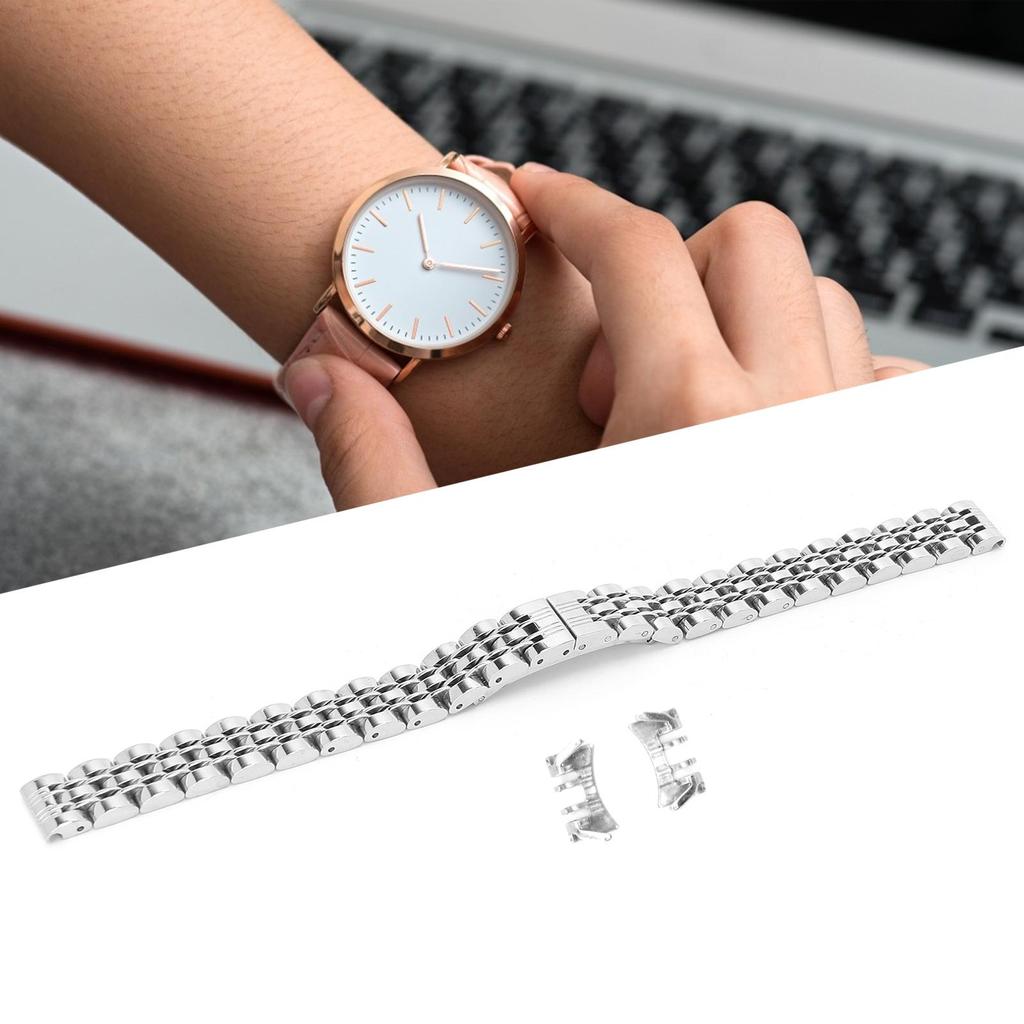 Ремешок для часов из нержавеющей стали с пряжкой-бабочкой, сменный ремешок для часов с регулируемой длиной