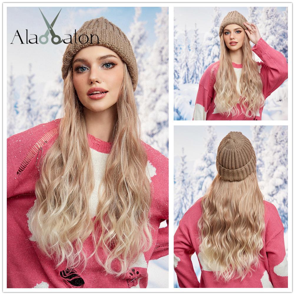 ALAN EATON Шляпа, парики, шапка с волосами светлого цвета, синтетические наращивание волос для женщин, повседневная вечеринка, высокотемпературное волокно