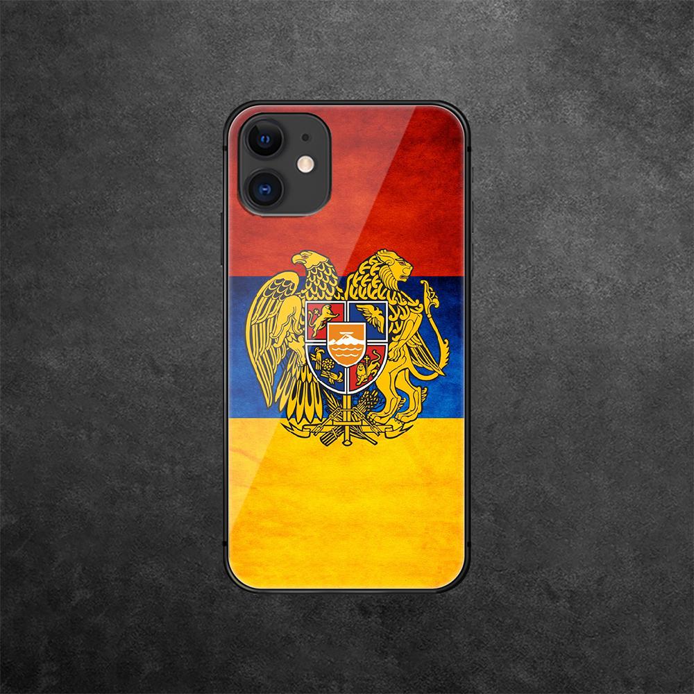 Чехол для телефона из закаленного стекла с гербом Армении для iPhone Samsung Galaxy OnePlus Oppo Xiaomi Redmi Note SA 7 8 9 10 11 12 13 14 20 21 22 53 Pro Ultra