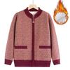 Plus Velvet Jacket Mother Middle-aged and Elderly Western Style Cardigan Clothes Autumn and Winter Thickened Warm Top