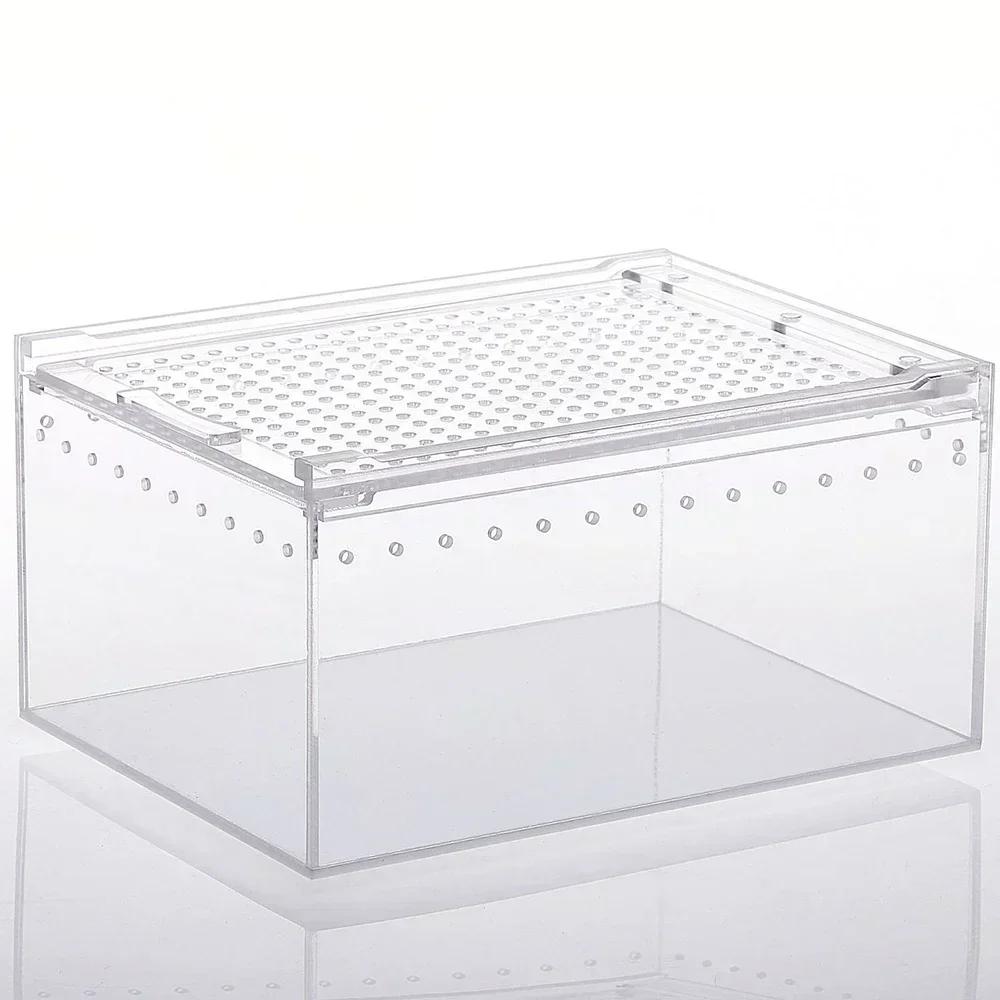 Transparent Acrylic Reptile Breeding Box for Spiders Lizards Amphibians Leakproof Pet Habitat Arboreal Wolf Spider Enclosure