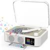 Portable LED Bluetooth Retro CD Players With Speakers Rechargeble Battery CD Player With Bluetooth Out & Input USB AUX Out Remote Control