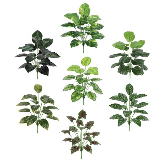 Искусственные зеленые растения 18 веток Устойчивые к УФ-излучению Реалистичная поддельная зелень Монстеры