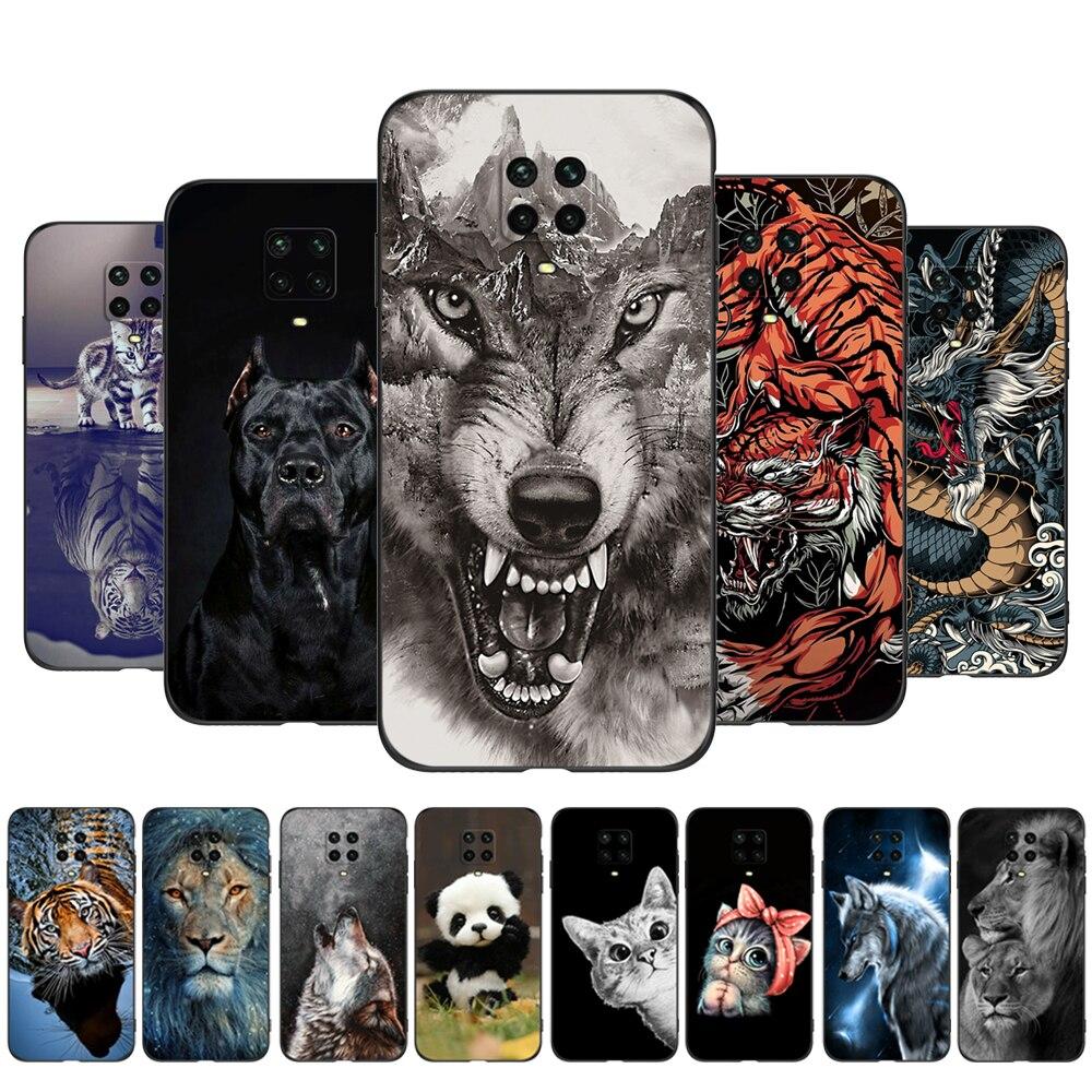 Чехол для Xiaomi Redmi Note 9S 9pro 6,67 дюйма, чехол для Redmi Note 9 Pro Note9S Note9Pro, черный чехол из ТПУ, лев, волк, тигр, дракон