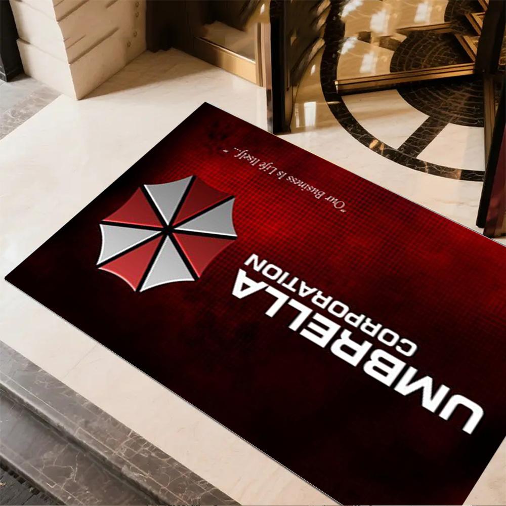 Umbrella Corporation Logo Floor Mat Design for Bedrooms Playrooms Living Rooms Kitchen Anti-slip Rug Decorate Offices Gift for Festivals