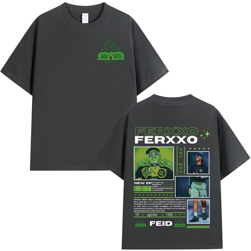 Rapper Feid Ferxxo T-shirt Unisexs Women Clothing Fashion Hip Hop T-shirts Cotton Casual Comfort Short Sleeve Tee Shirt Streetwear