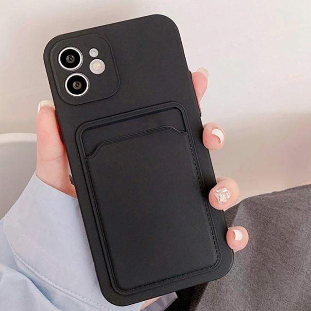 Card Bag Phone Case For Iphone 11 12 13 Pro Max Xr X Xs Max 7 8plus Se 2020 12 12 Pro Soft Silicone Wallet Card Holder Cover