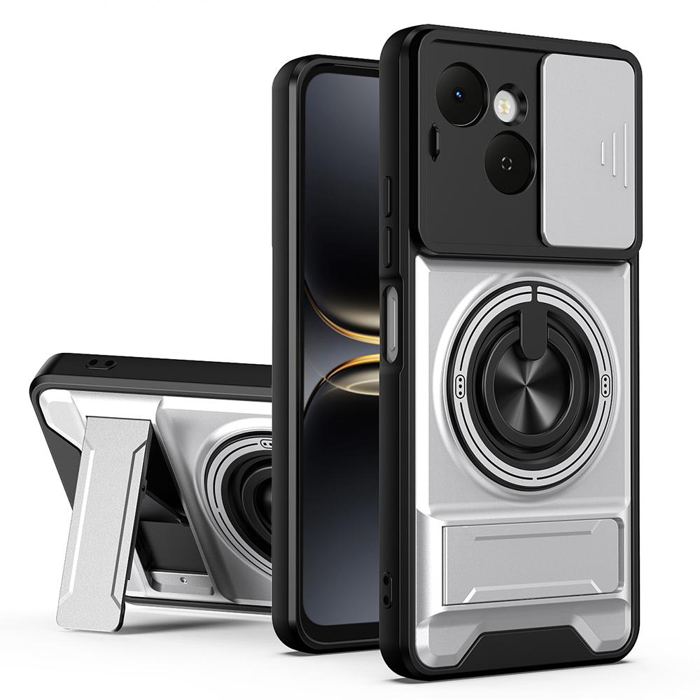 KEYSION Магнитный чехол для телефона TECNO Spark 40C 4G с защитой выдвижной камеры, вертикальной подставкой, кольцом 360° и ударопрочной задней крышкой