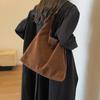 Monochromatic Suede Women's Bag Large Capacity Simple and Casual Vintage Shoulder Bag