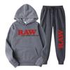 Мужской роскошный repliki men Set RAW Hat Running Hoodie Sweatpants 2PK Осень Зима Повседневная шерстяная спортивная одежда