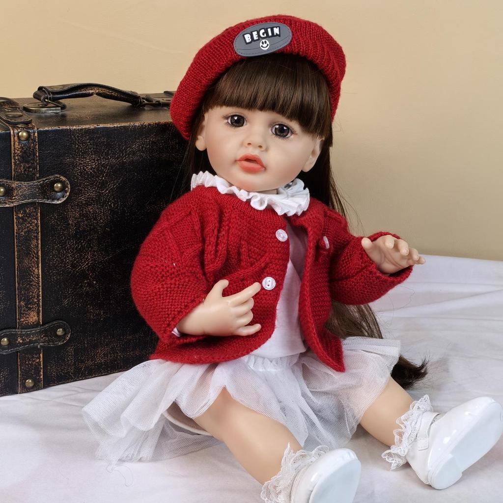 Модная кукла Reborn для девочек, полностью силиконовая, виниловая, 22 дюйма, длинные волосы принцессы, сделай сам, реалистичные куклы для новорожденных, подарок на Рождество Bebe Reborn