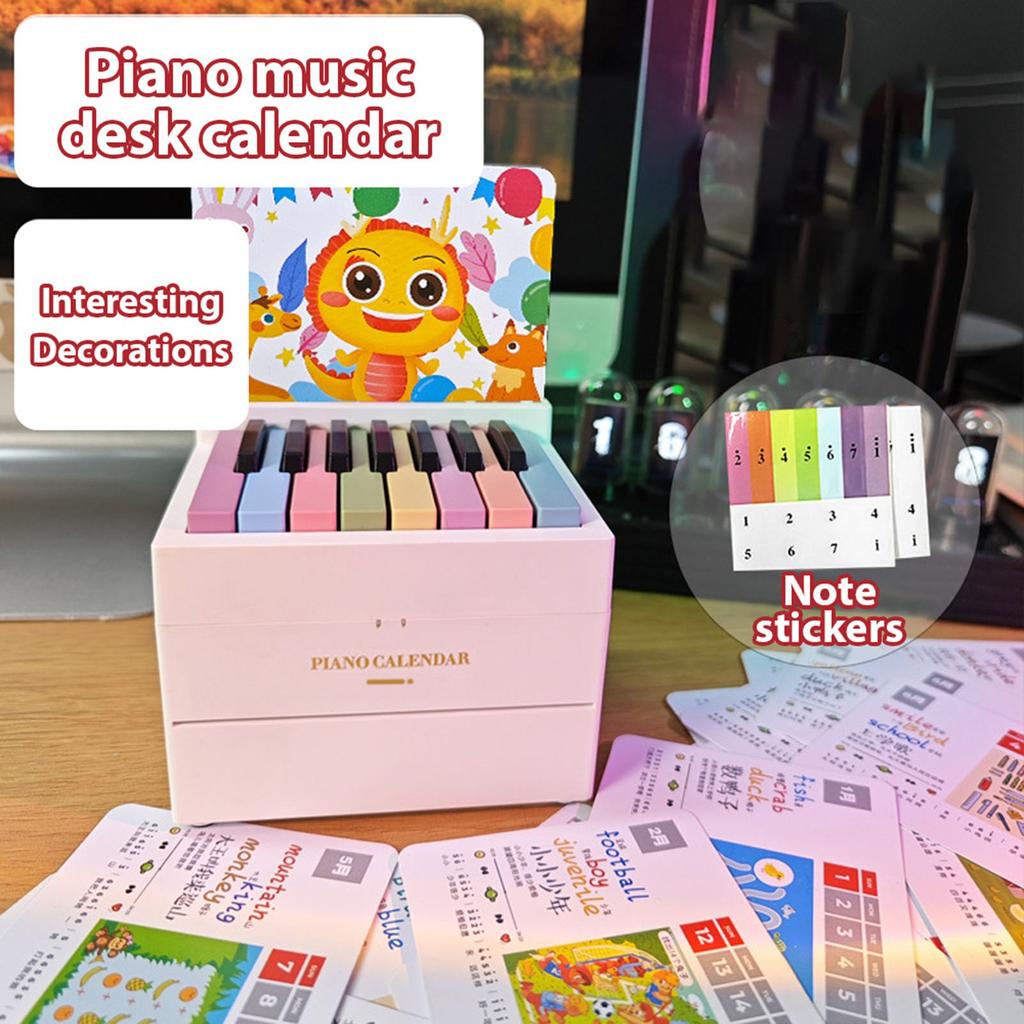 2024 Piano Calendar 15 Key Mini Playable Piano Desk Calendar  Desktop Decoration Music Box Birthday Gifts Weekly