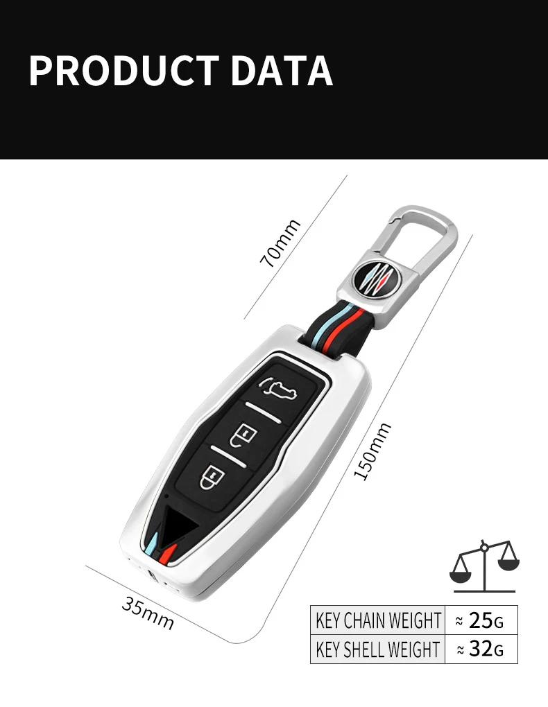 Interior Mouldings Zinc Alloy + Silicone Car Key Case Cover Shell Fob For Mitsubishi Outlander 2022 2023 2024 Control Car Interi