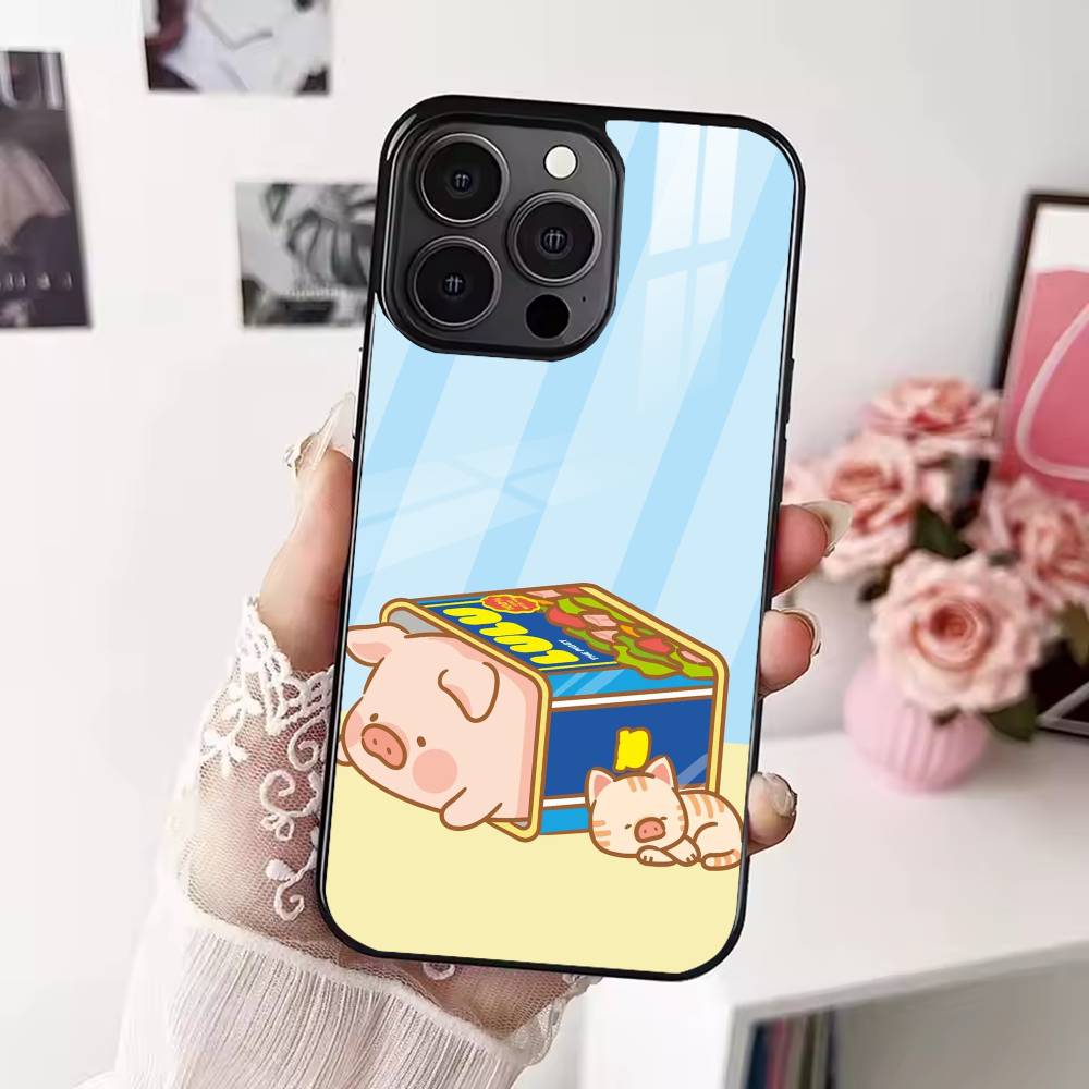 Cartoon L-Lulu Pig Phone Case For iPhone 17,16,15,14,13,12,Plus,Pro,Max for Magsafe Magnetic Wireless Charging
