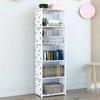 Multi-layer Portable Bookshelf with Fabric Cloth At Back Cube Closet Storage Organizer Bookcase for Studying and Home Use