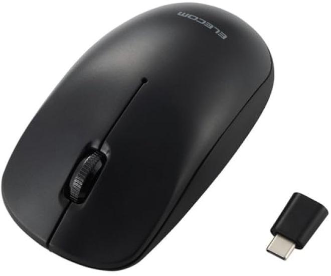 ELECOM Wireless Optical 3 Environmentally Friendly Business-Grade 2.4GHz Mouse, Type-C, Buttons, Packaging, Black, M-K8DRCBK