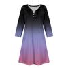 Women's Summer Dress Loose V Neck Three-quarter Sleeve Sundress With Pockets Dress