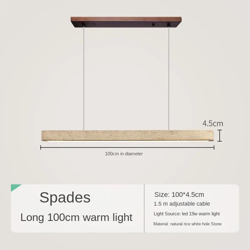 Подвесной светильник из камня с длинной полосой, однолинейный светильник для ресторана, гостиной, офиса, кабинета, стола, светильника из дерева