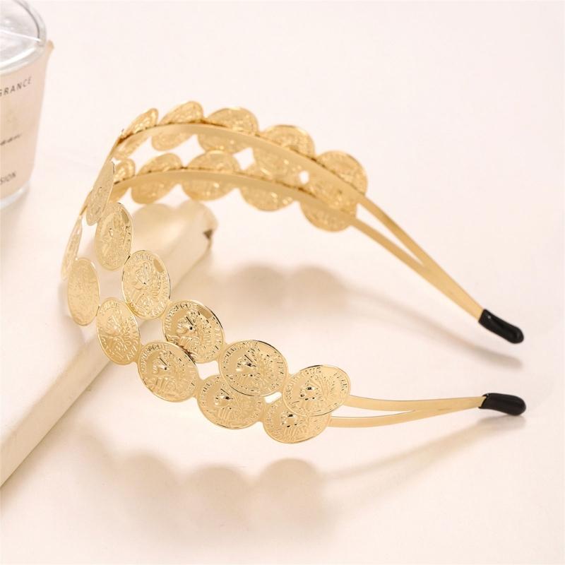 Элегантное золотое головное украшение с монетами Модные повязки на голову для костюма для танца живота и фестивальных аксессуаров Женские головные уборы для вечеринок