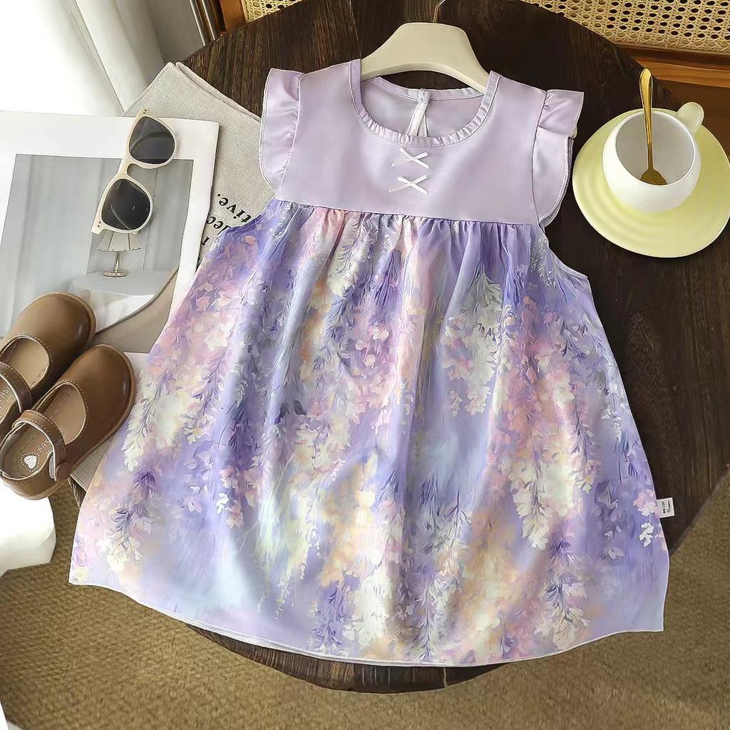 Children's Princess Colorful Flowers Dress - Summer Girls' Casual Dress