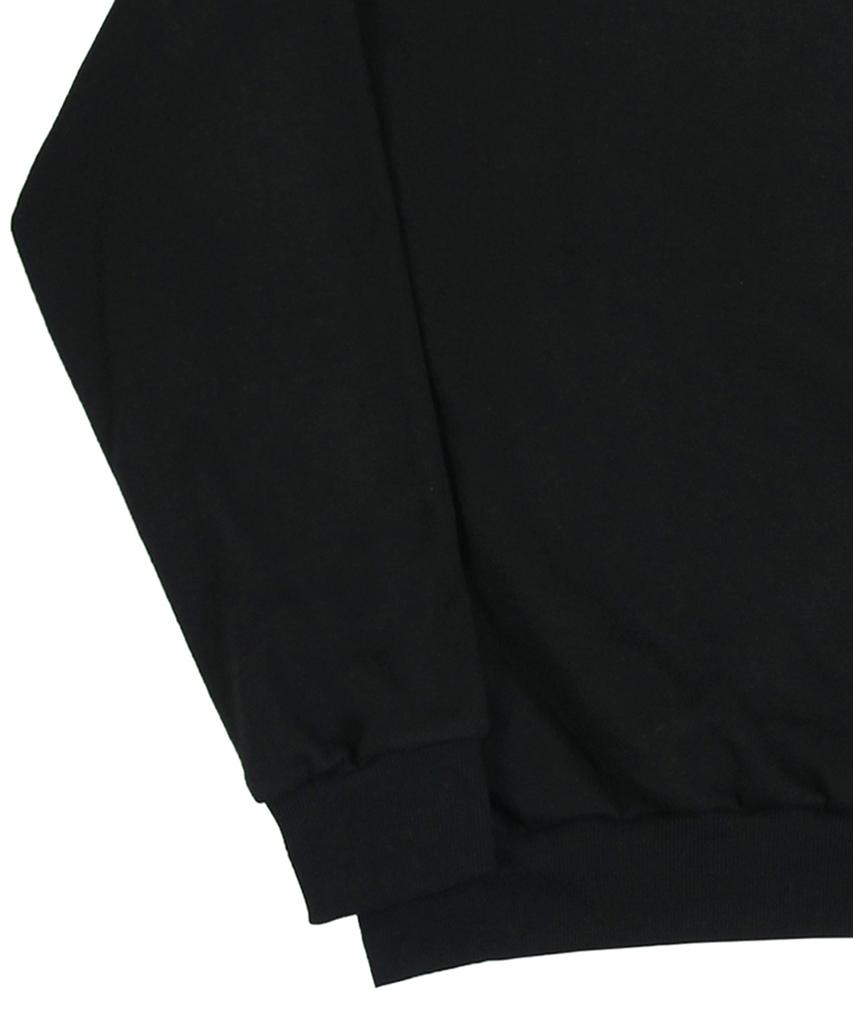 GRAVER [Unisex] Drawing Letter Flower Smile Sweatshirt_Black/Green Logo