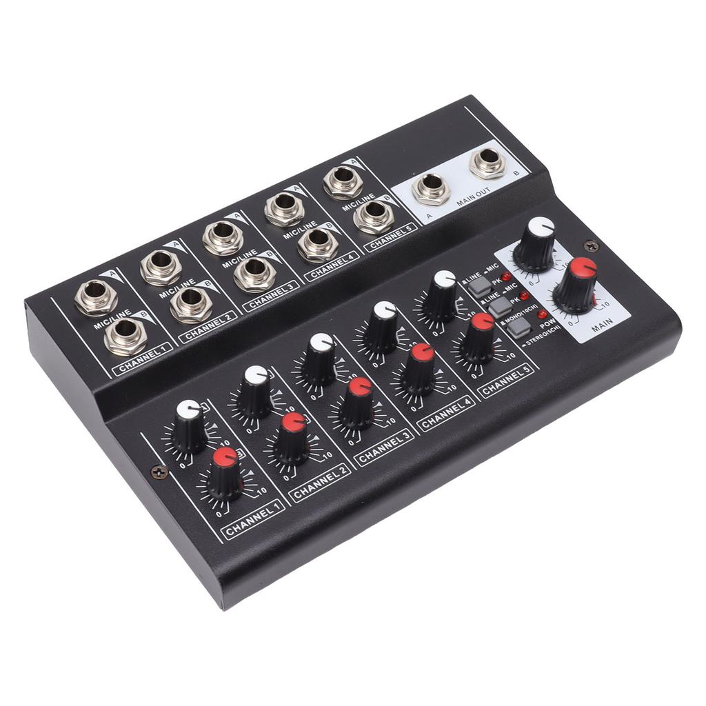 MIX5210 Звуковой микшер Цифровой микшер 10-канальный Компактный студийный микшер Клавишный микшер для домашней студии