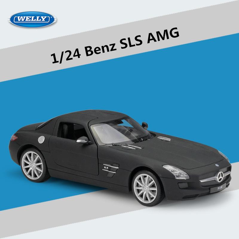 Welly 1/24 Mercedes Benz SLS AMG Сплав Спортивная Модель Литье под Давлением Металл Гоночный Автомобиль Модели Коллекция Игрушка Подарок для Детей