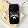Милый чехол для телефона с енотами из холста Для iPhone 16,15,14,13,12,11,Pro,X,XS,Max,XR,Plus,Mini Мягкий черный чехол