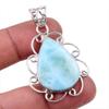 Natural Republic Larimar Gemstone 925 Solid Sterling Silver Pendant 1.75" r1U30