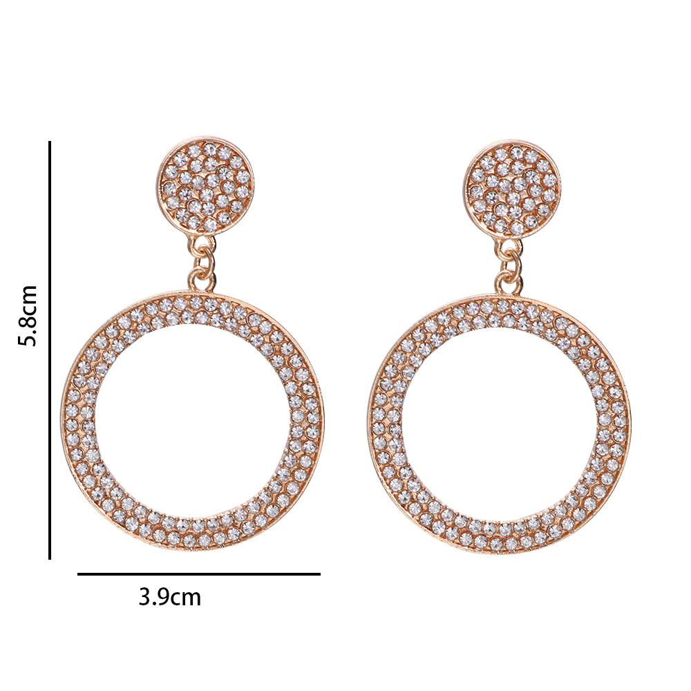 Jewelry Crystal Round Dangle Earrings Drop Earrings Circle Earrings Earrings