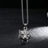Year of the Tiger Tiger Head Titanium Steel Necklace Men's and Women's Trendy Cool Long Hip Hop Retro Personality Zodiac Pendant Birthday Year Jewelry