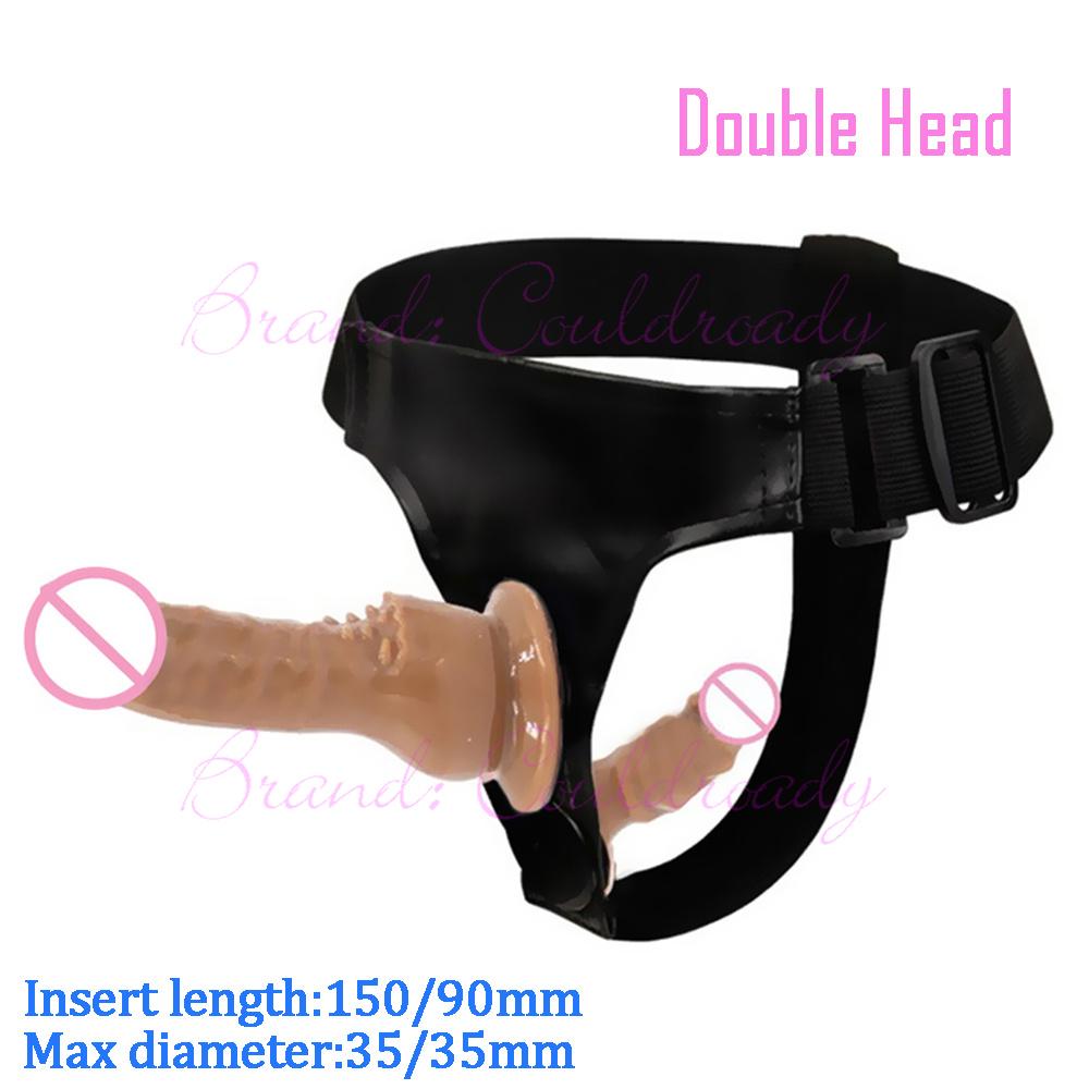 Double Penis Dual Ended Strapon Ultra Elastic Harness Belt Strap On Dildo Adult Sex Toys for Woman Couples Anal Soft Dildos