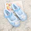 Girls' Princess Shoes Winter New Elsa Crystal Shoes with Fleece Lining Pink Soft Sole Shoes for Little Girls Flat Shoes
