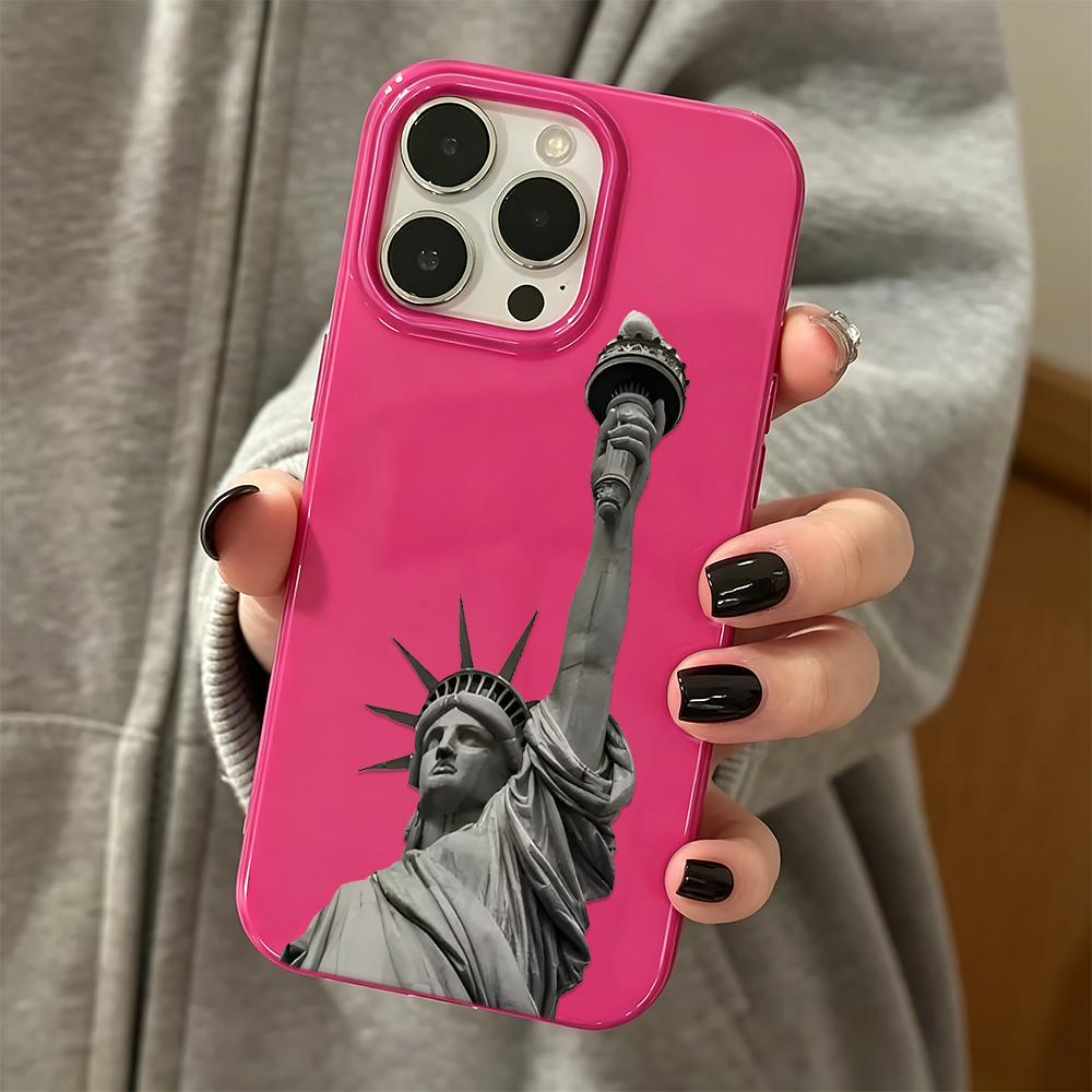 Чехол для телефона Статуя Свободы для iPhone 17Air 17 16 15 14 Plus 13 12 11 Pro Max Funda Coque Ударопрочный Мягкий Задний Чехол