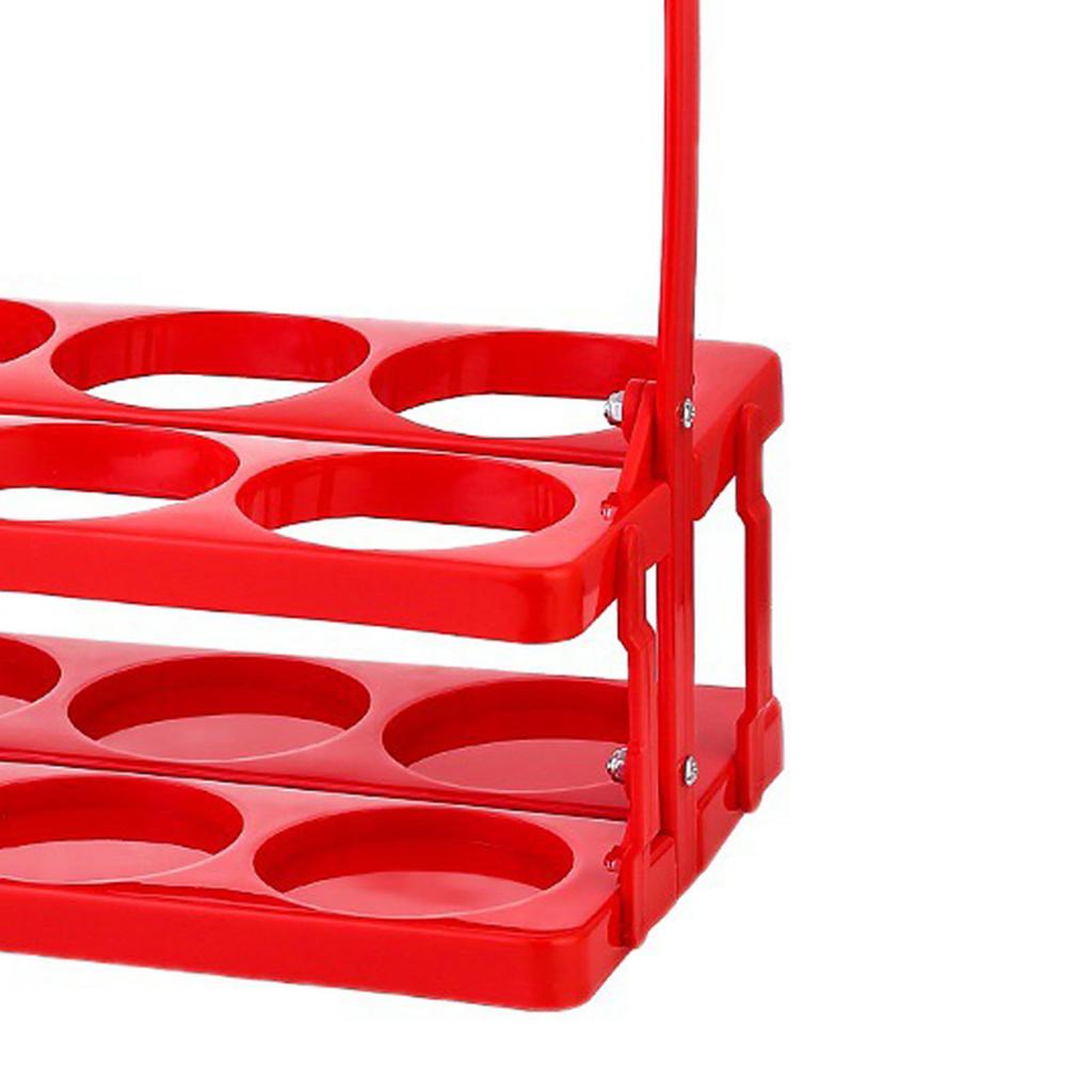 Beer Bottle Caddy Bucket Holder Plastic Foldable Multifunctional Portable Beer Bottle Carrier Red